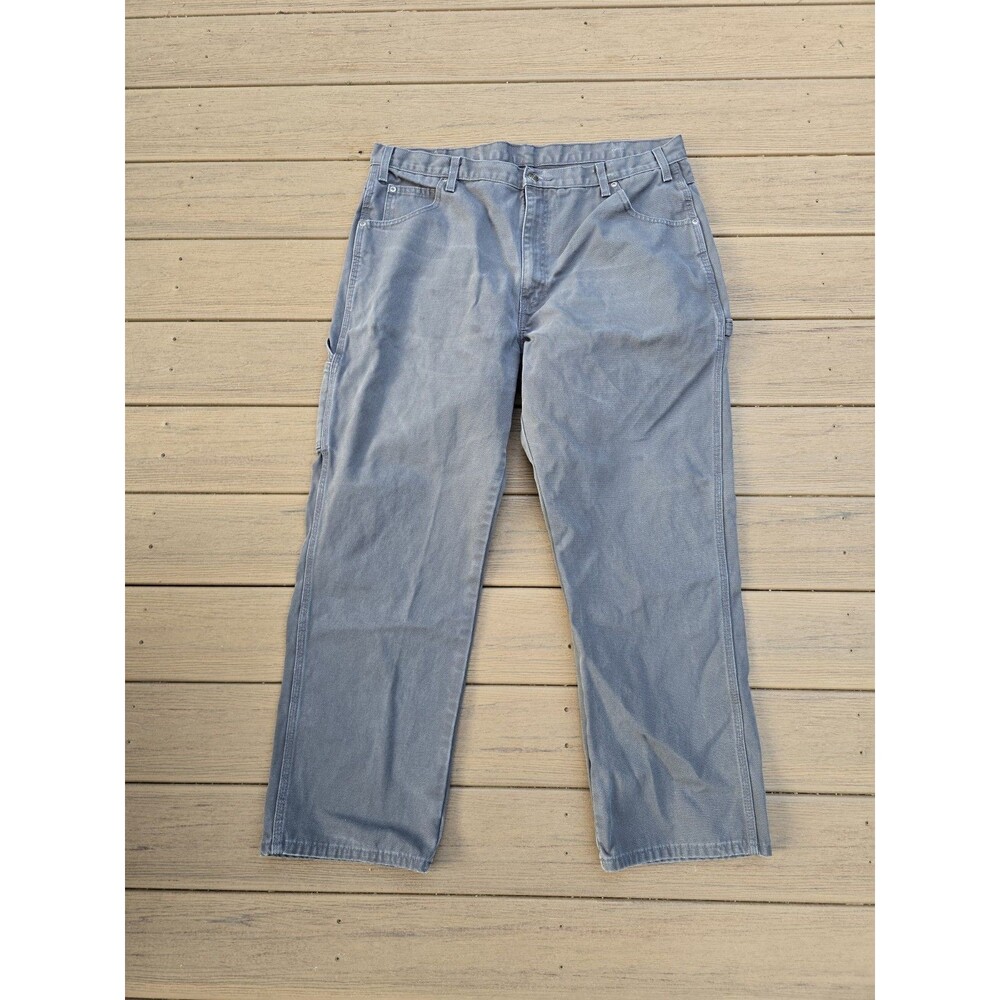 Dickies Men’s 40x30 Army Green Carpenter Pants Work Canvas Faded
